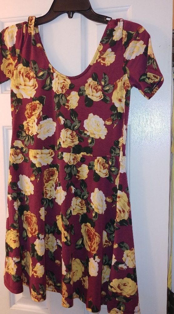 Burgundy Floral Dress